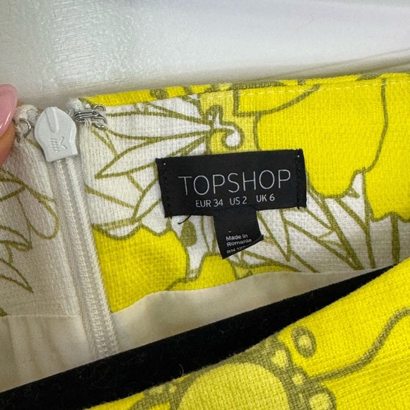 Topshop Yellow Floral Women's Top - Picture 5 of 5